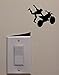 YINGKAI Motocross Freestyle Ghostrider Trick Jumping Off Ramp on Light Switch Decal Vinyl Wall Decal Sticker Art Living Room Carving Wall Decal Sticker for Kids Room Home Window Decoration