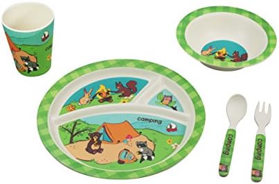 Ecobamboo Ware Babies/Kids/Toddlers Bamboo Dinnerware Set with Tumbler, Camping, Set of 5