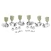 Musiclily 3L3R Vintage Guitar Tuners Machine Heads Tuning Keys Pegs Set for Epiphone Les Paul Style Guitar Replacement, Chrome with Keystone Button