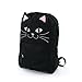 Black Kitty Cat Canvas Backpack
