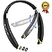 [Newest Design] Foldable Bluetooth Headset, Senbowe Upgrade Wireless Neckband Bluetooth Headset with Retractable Earbud and Foldable Design for iPhone, Android, Other Bluetooth Enabled Devices