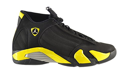 Air Jordan 14 Men's Shoes Black/Vibrant Yellow-White 487471-070 (12 D(M) US)