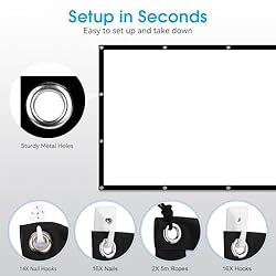 Frocopo 120 inch Projector Screen, 16:9 Foldable