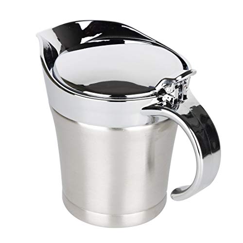 16OZ Stainless Steel Gravy Boat with Spout Hinged Lid 450ML