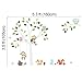 ElecMotive Cartoon Forest Animal Monkey Owls Fox Rabbits Hedgehog Tree Swing Nursery Wall Stickers Wall Murals DIY Posters Vinyl Removable Art Wall Decals for Kids Girls Room Decoration (Monkey Owls)