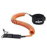 Unigear Premium 10' Coiled SUP Leash Inflatable Paddle Board Surfboard Leash with Waterproof Wallet