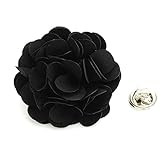 The Smart Man Men's Lapel Flower Boutonniere Pin for Suit - Black