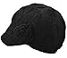 Simplicity Women's Hand Knitted Beanie Newsboy Hat with Visor, 1128_Black