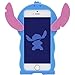 iPhone SE Case, Cute 3D MC Fashion American Cartoon Stitch Shockproof and Protective Silicone Phone Case for iPhone 5/5S/SE (Blue)