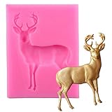 AT27clekca Cake Mould Baking Accessories Christmas Deer Silicone Mold Fondant Cake Chocolate Cookie Decorating Mould
