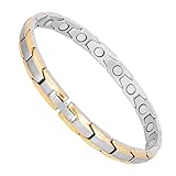 MASALING Womens Elegant Titanium Magnetic Therapy Bracelets Pain Relief for Arthritis and Carpal Tunnel