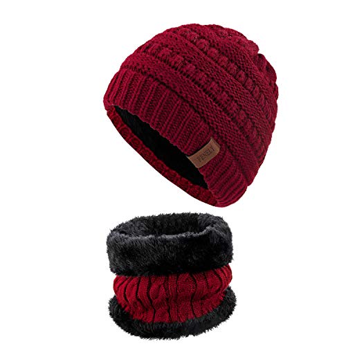 Girls Winter Hat Scarf Gloves Set for Cold Weather, Kids Beanie - Main Image