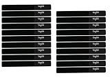 20 PCS Hook and Loop Wraps Reusable Fastening Cable Ties Cable Straps Strips (Black)