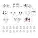 10 Pairs Silver Plated Post Cute Animal Fruit Stud Earrings Set Hypo Allergenic(Dog Swan Starfish flower)