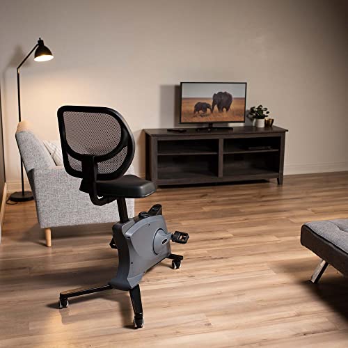 VIVO Mobile Desk Bike Chair with Back Support, Cycling Workstation for