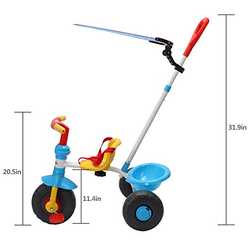 5 ChromeWheels+Tricycle+Canopy+Pushing+Toddler