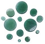 PAIR 8g-38mm Green Jade Aventurine Stone Plugs Double Flare Tunnels Gauges Orgainc