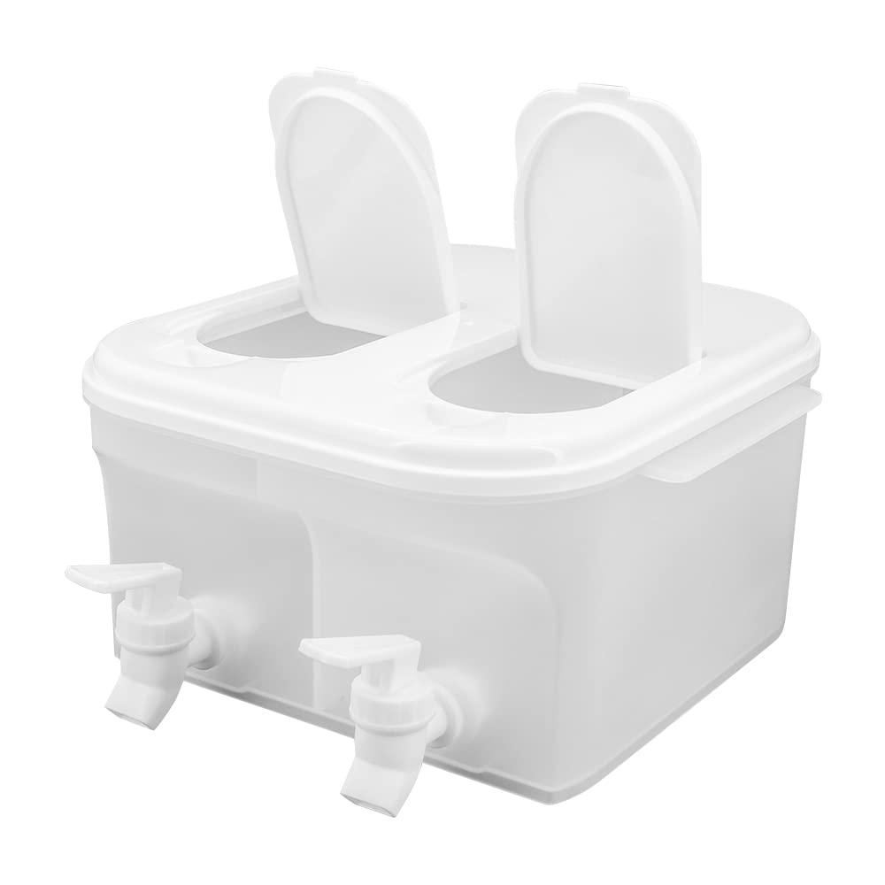 Seahelms 5L Fridge Water Dispenser, Leakproof Plastic Drinks Milk Dispenser With Tap, Large Capacity Fridge Drink Dispenser with Faucet Water Jug Refillable For Making Teas and Juices (25.5*24.5*13cm)