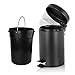 H+LUX Round Mini Trash Can with Lid Soft Close, Bathroom Trash Can with Removable Inner Wastebasket and Stainless Steel Foot Pedal, Anti-Fingerprint Matt Finish, 0.8Gal/3L, Gray