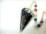 Jet Black Tourmaline Orgone Pendulum 2 inch Jet International Crystal Therapy Booklet Healing Power Peace Prosperity Divine Gemstone