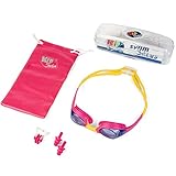 KidSwim Swimming Goggles For Children (Age 4-12) Perfect Fit, No Leak Waterproof Swim Goggles With Anti Fog Lens And Soft Silicone Strap. Carry Case Included
