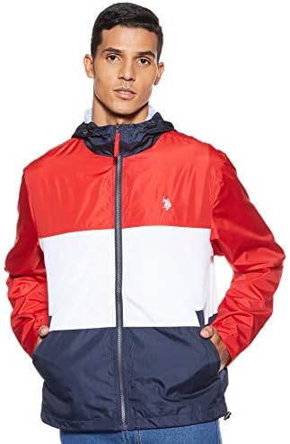 red white and blue polo windbreaker 