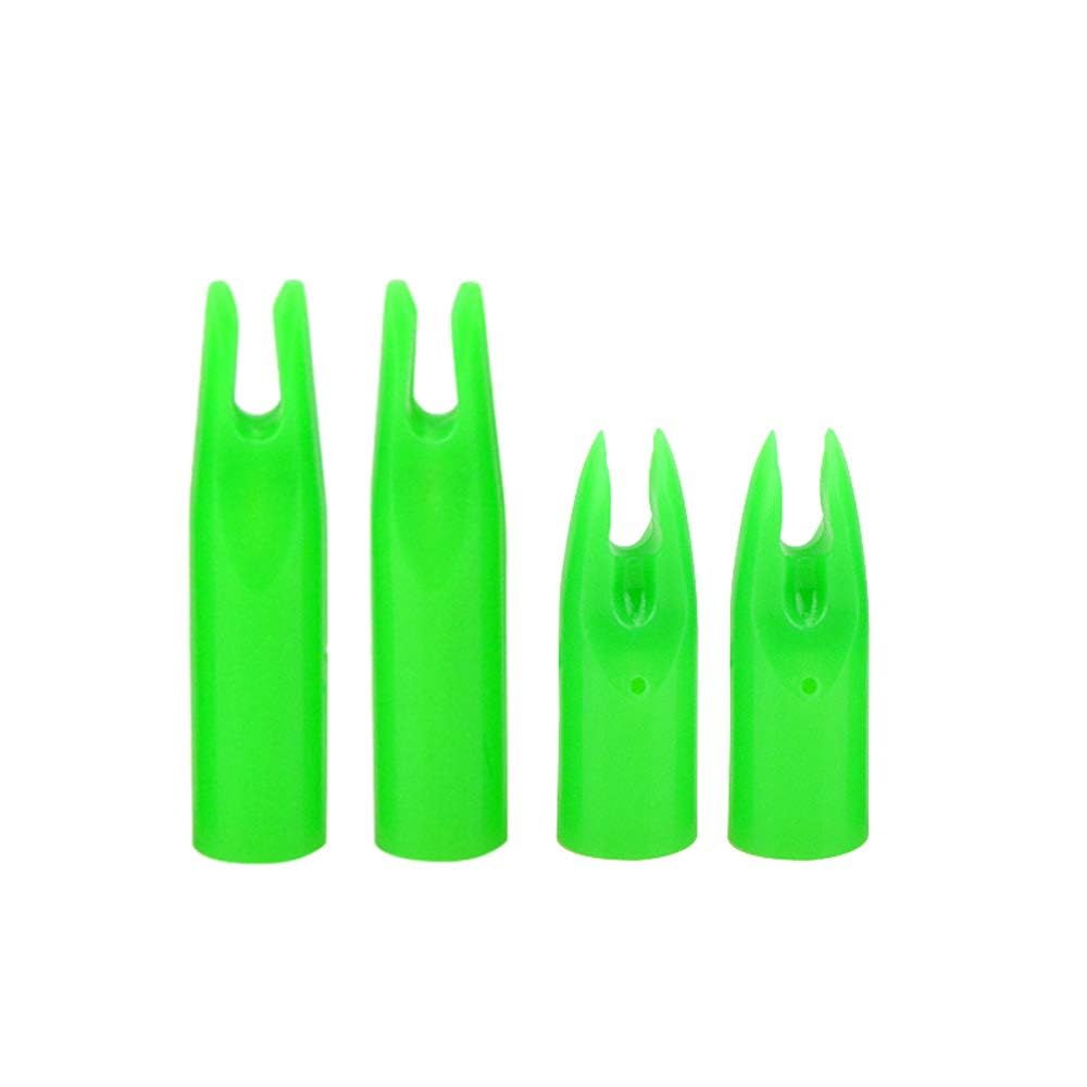 ZSHJGJR 50pcs Archery Plastic Arrow Nocks ID 6/7mm Plasticnock Replacement Arrow Tails for OD 6/7mm Arrows Shaft Outwear Archery Arrow Shaft End Accessories for Hunting Shooting (Green, ID: 6mm)
