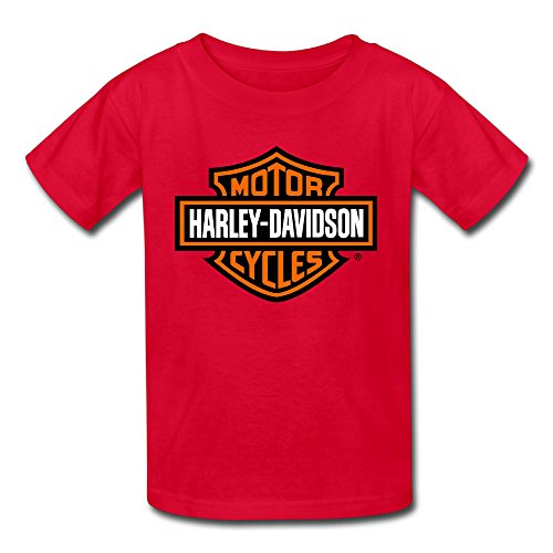 Unisex Baby Harley Davidson Motorcycle Logo 100% Cotton T-shirt Red