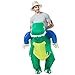 NEWBEA Inflatable Dinosaur T-rex Costume,Halloween Fancy Dress Costumes for Adult Child,Standard Size
