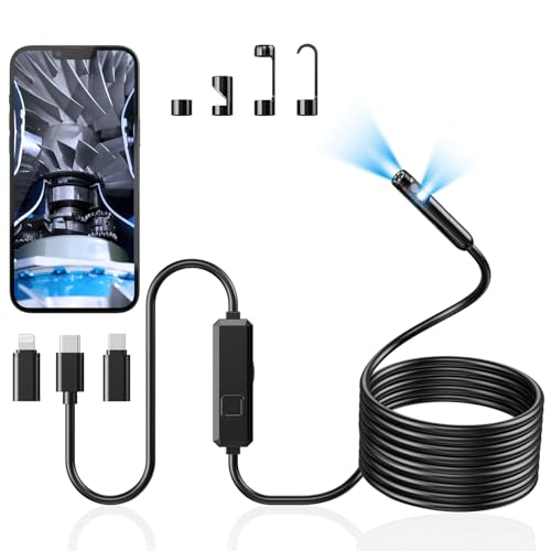 Acoath Endoskopkamera mit Licht, 1920 HD Rohrkamera mit 8 LEDs, IP67 Wasserdichtes Inspektionskamer Handy Gadget, 5M Kanalkamera Werkzeuge für Android & iOS - 2
