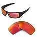 Walleva Fire Red Mirror Coated Polarized Replacement Lenses for Oakley Gascan Sunglasses