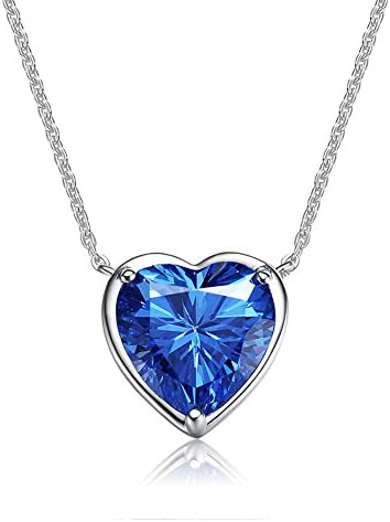 Titanic Inspired Love Blue Heart Pendant Necklace with 18K Gold Plated Cubic Zirconia for Girls and Women