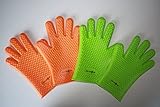 Perfect Protection Silicone Cooking & BBQ Gloves | New | Heaviest Thickest Gloves Mean Better Protection for You! (Green)