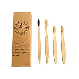 Biodegradable Eco-Friendly Bamboo Toothbrush/ Bamboo Charcoal Toothbrush - Pack Of 4