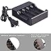18650 Intelligent Smart Battery Charger 4Bay, Universal Smart Rechargeable Battery Charger 4 Slot Fast Charging Rechargeable for Rechargeable Batteries Li-ion Batteries 18650 18490 18350 17670 17500