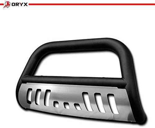 ORYX B7007HW Matte Black w/Brushed Chrome Skid Plate Bull Bar Compatible with Toyota Tundra 2007-2018