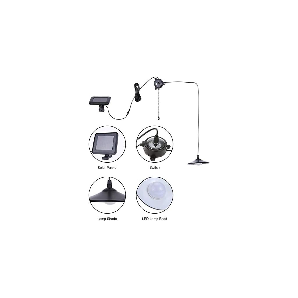 Lixada 3W Solar Hängende Lampe/Solarleuchten mit Fernsteuerungs