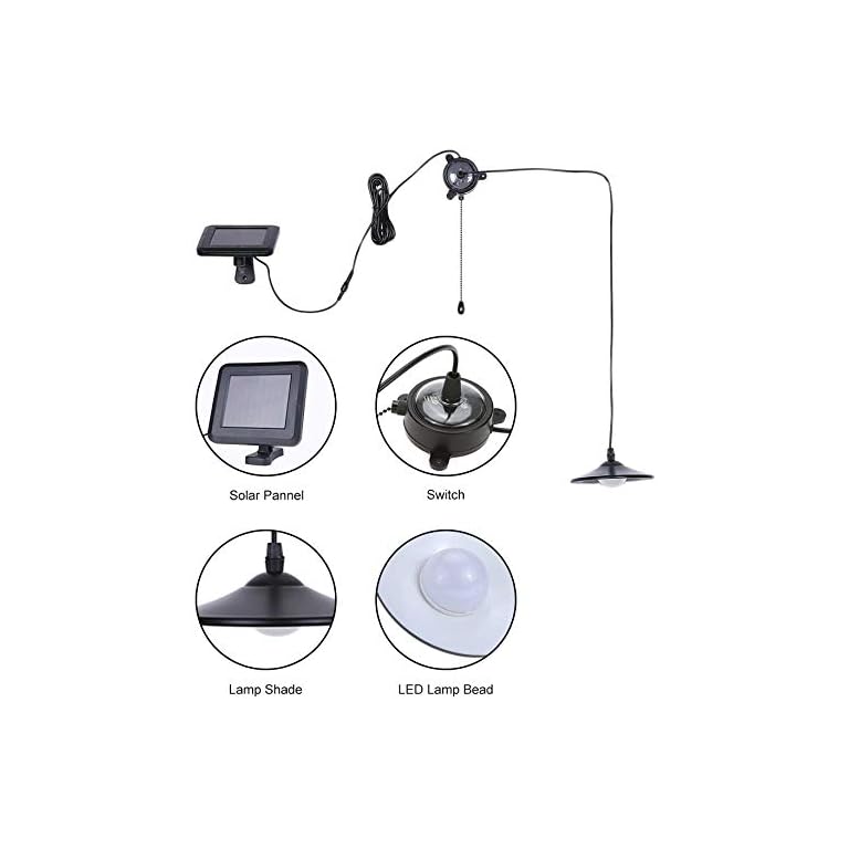 Lixada 3W Solar Hängende Lampe/Solarleuchten mit Fernsteuerungs