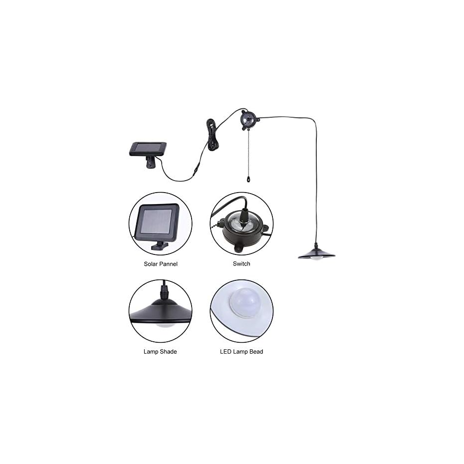 Lixada 3W Solar Hängende Lampe/Solarleuchten mit Fernsteuerungs