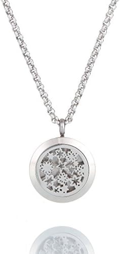 Essential Oils Diffuser Locket / Carving Aromatherapy Pendant Necklace Free Chain Diameter 25mm