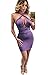 Mojessy Women's Sexy Multi Wear Bodycon Bandage Tank Midi Party Dress Clubwear (S, Purple)