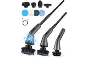 Homtronics Electric Spin Scrubber -[Upgraded Version] [IPX7 Waterproof] Bathroom Scrubber Electric with 7 Brush Heads, 2 Spee