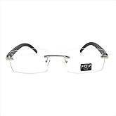 Retro Vintage Rectangle Rimless Clear Lens Eye Glasses Mens Women Wood Frame Fashion Glasses