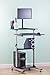 VIVO Mobile Height Adjustable Table, Stand Up Desk with Storage, Computer Workstation Rolling Presentation Cart, CART-V02D