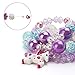 Bling Bling Unicorn Chunky Bubblegum Necklace, Unicorn Fashion Beads and Bracelet Set, Kids Toddler Dress Up Jewelry-Style1 (Style 1)