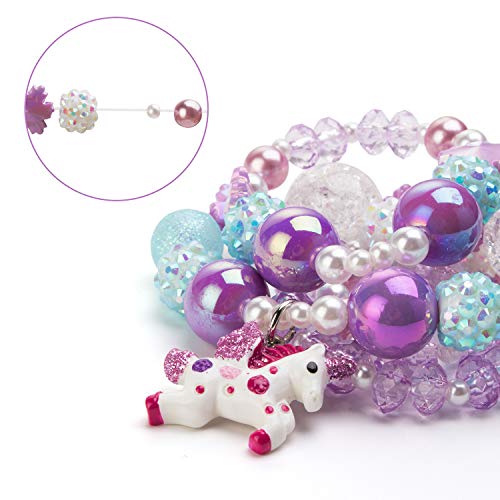 image for Brisk Cuteprn Bling Bling Unicorn Chunky Bubblegum Necklace, Unicorn F