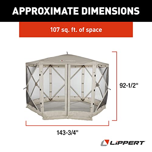 Lippert Picnic Popup Gazebo Tent 12x12 Brown - Instant Outdoor Screened Shelter for Camping & Patios image 21