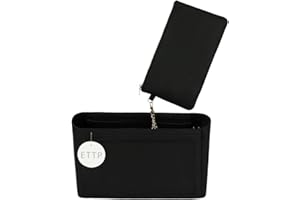 ETTP Purse Organizer Insert For Handbags, Tote Bag Organizer Insert, Handbag Organizer For Tote & Handbags, Compatible with Neverful Speedy and More (Slender Large,Black)