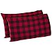 Amazon Brand – Stone & Beam Rustic Buffalo Check Flannel Pillowcase Set, King, Red and Black