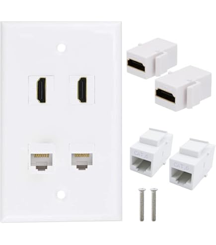 Aazon.co: RiteAV - 1 Cat6 Black Ethernet And 1 HDI Port Wall Plate